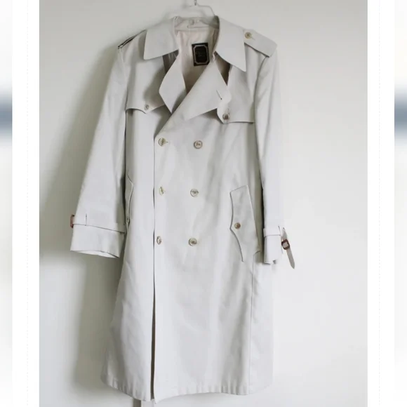 SOLD Christian Dior Vintage Mens Tan Khaki Trench Coat Ankle Length - Picture 10 of 15